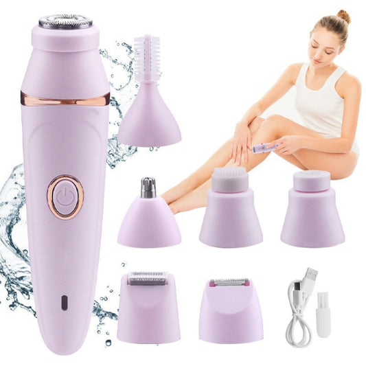 7 In 1 Multifunction Women Shaver USB Charging Epilator Eyebrow Trimmer(Pink) by bashfashion
