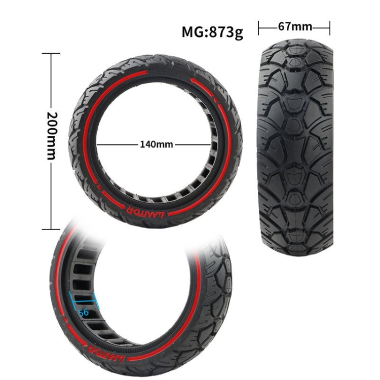 AIMITE 8.5 x 2.5-3.0 / 56 Card Slot 8.5 inch Electric Scooter Universal Off-Road Tire(Red Line) by AIMITE