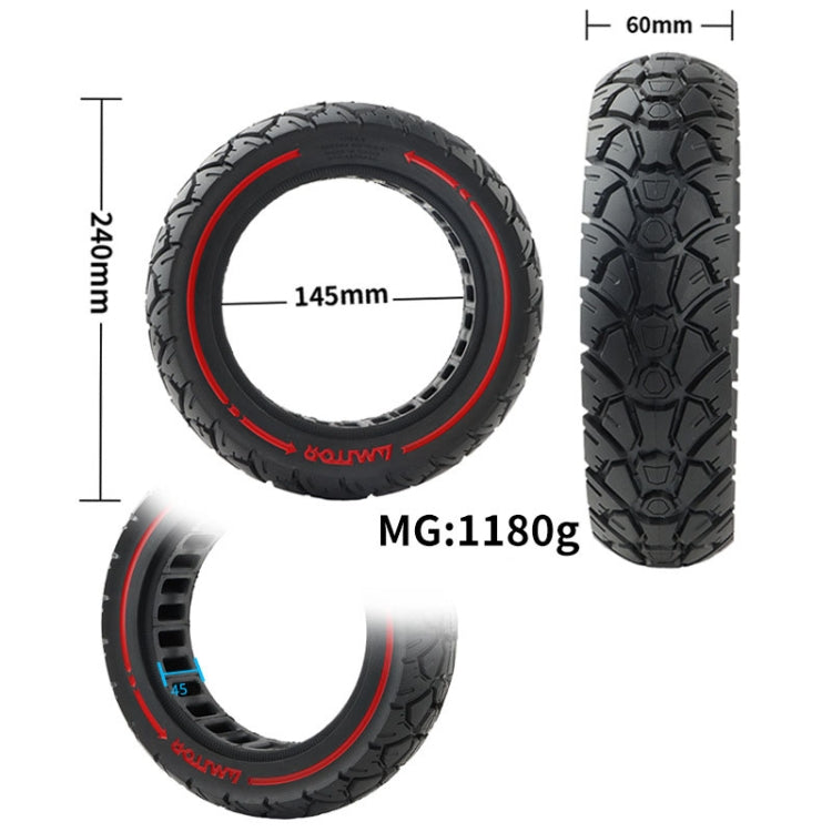 AIMITE 10 inch 45mm Slot Scooter Universal Anti-Blast Anti-skid Shock Absorption Off-road Tire(Red Line) by AIMITE