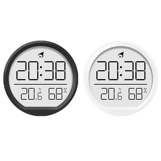 Slim Magnetic Thermometer And Hygrometer Clock Home Wall-Mounted Electronic Clock(Black) by bashfashion