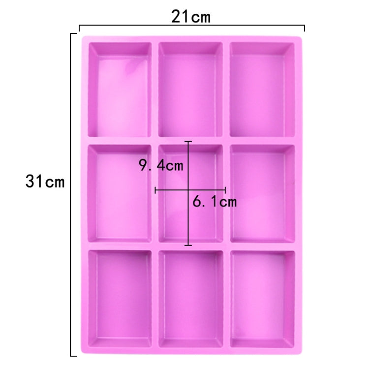 9 Grids Long Cubes Silicone Cake Mold Handmade Aromatherapy Soap Mold(Purple) by bashfashion