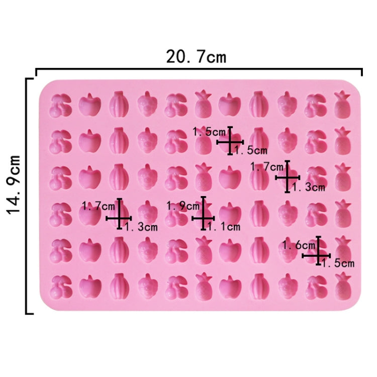 66 Grids Fruit Silicone Fudge Molds Mini Candy Molds(Pink) by bashfashion
