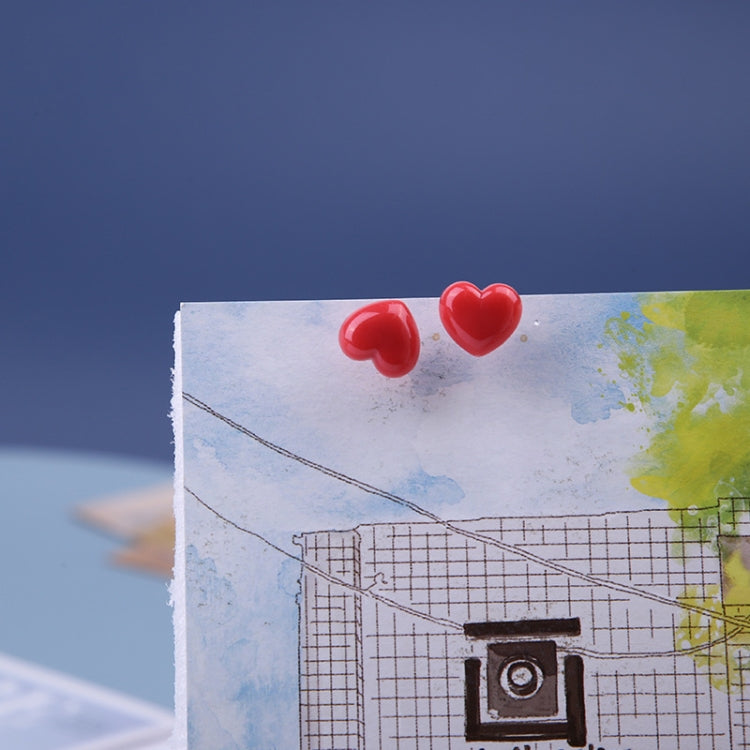 100pcs /Box 7.9x5.8x3cm Love Plastic Studs DIY Office School Colorful Pins(Pink) by bashfashion