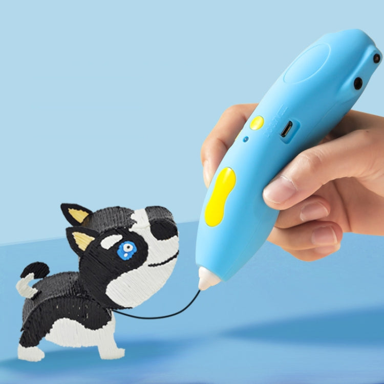 Infrared Sensing Low-temperature 3D Printing Pen Children DIY Graffiti Painting Pen(1000 mAh-Blue) by bashfashion