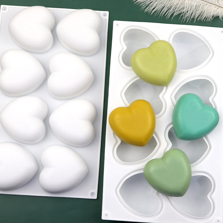8 Grids Heart Silicone Chocolate Mold Handmade Aroma Soap Mould(White) by bashfashion
