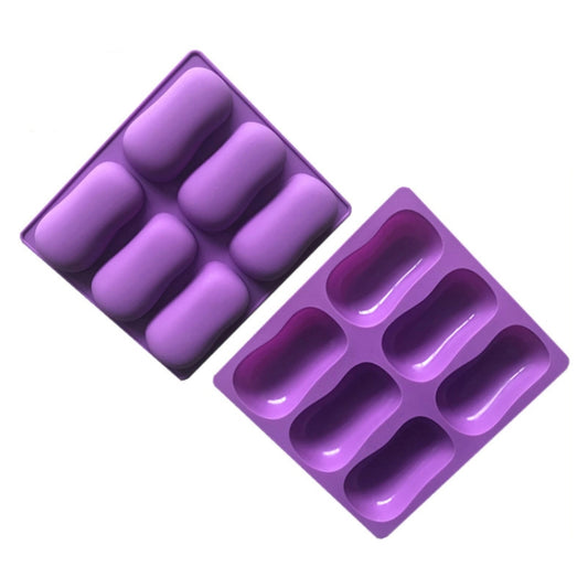 6 Grids Handmade Aromatherapy Soap Mould Baking DIY Silicone Molds(Purple) by bashfashion