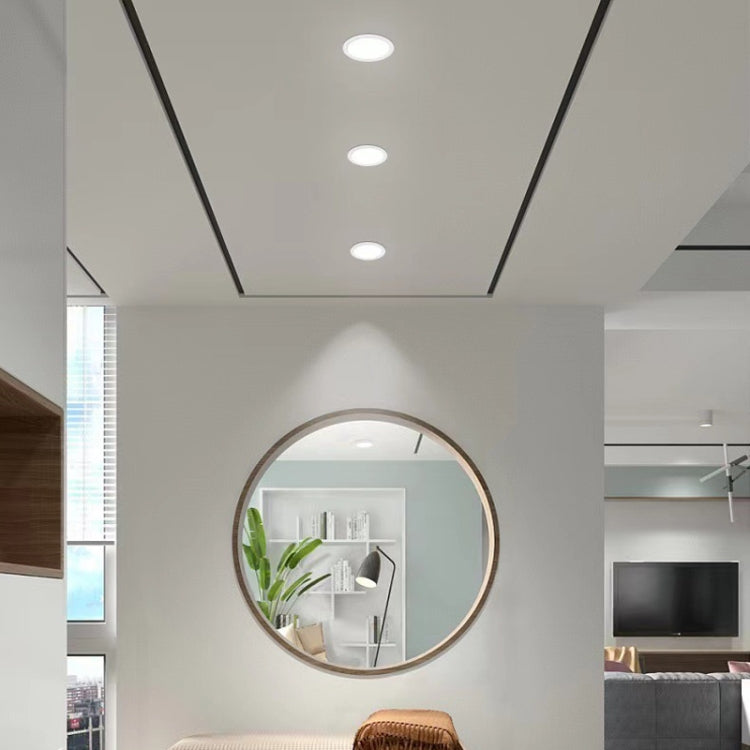 Recessed Concealed Ceiling Downlight Household Wide Voltage Thin Tube Panel Light, Model: 15W Round Opening 175mm(3000K Warm Light) by bashfashion