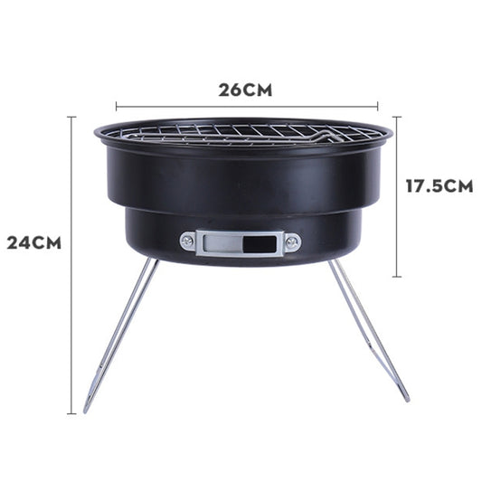 Portable Small Outdoor Folding Round BBQ Grill Wild Camping Cooking Tools, Specification: With Storage Bag by bashfashion