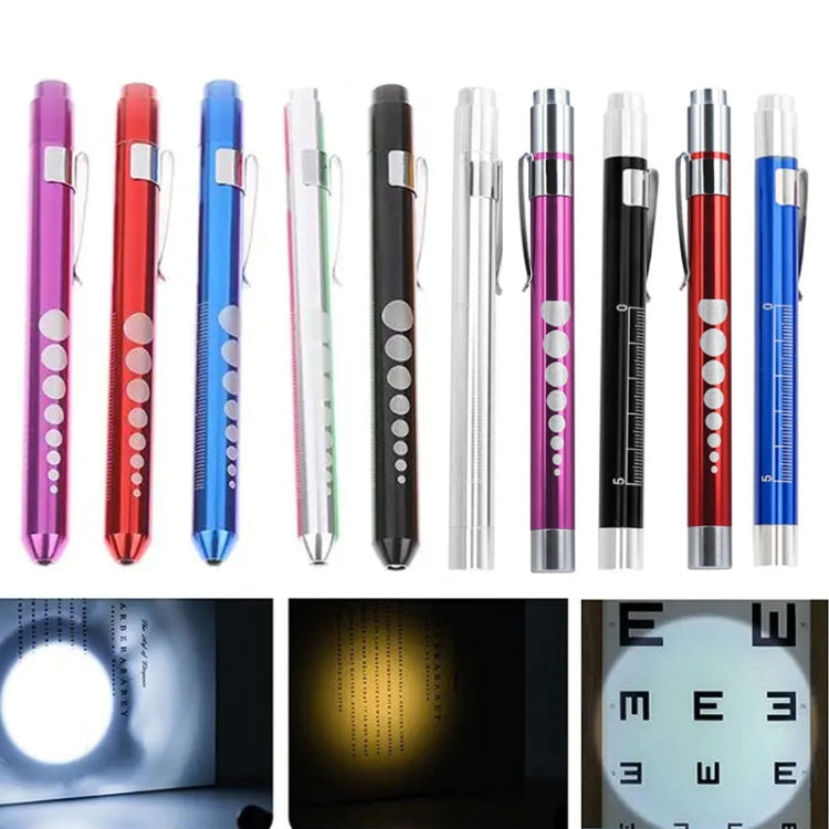 E-SMARTER Multifunctional Pen Flashlight Graduated LED Penlight, Color Random Delivery, Style: Concave Head Yellow Light by E-SMARTER
