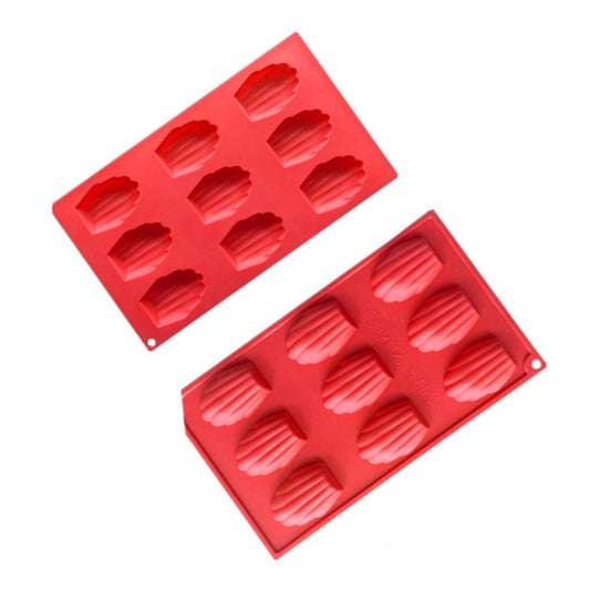 9 Grids Shells Silicone Baking Molds DIY Handmade Soap Mould(Brick Red) by bashfashion