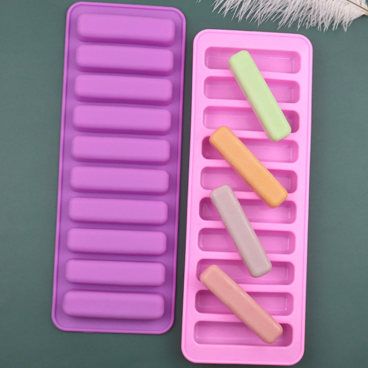 10 Grids Long Silicone Cookie Molds DIY Baking Chocolate Mould(Purple) by bashfashion