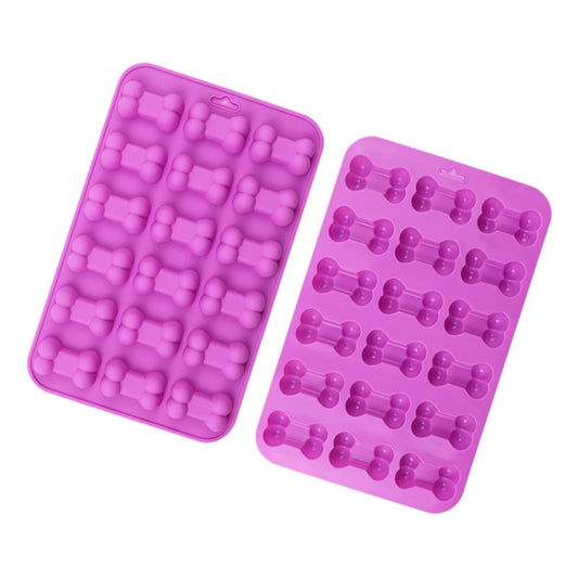 18 Grids Dog Bone Silicone Baking Cake Molds DIY Fire Paint Wax Mould(Purple) by bashfashion