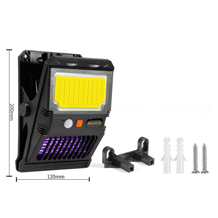 E-SMARTER W7105-2 COB Solar Wall Lamp With Clip Mosquito Killer Lamp Portable Body Sensor Outdoor Garden Light by E-SMARTER