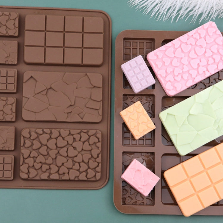 9 Grids Silicone Baking Chocolate Mold Cake DIY Fondant Mould(Chocolate Color) by bashfashion