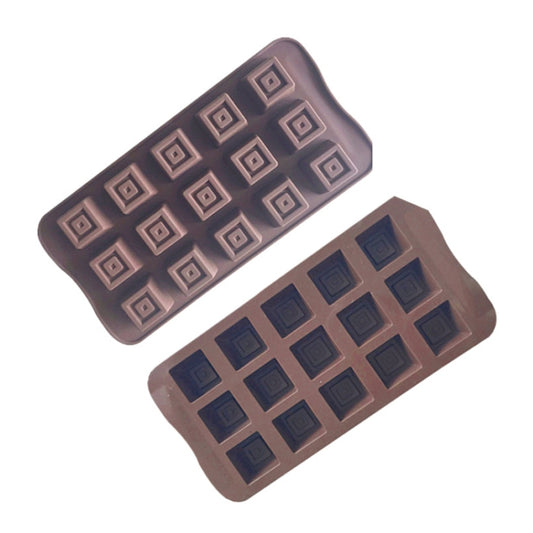 15 Grids Square Soap Mould DIY Silicone Chocolate Mold(Chocolate Color) by bashfashion
