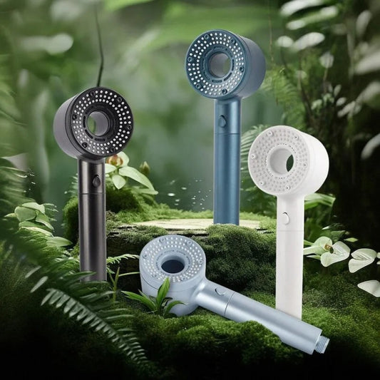 High-Pressure Handheld Shower Head With 5 Spray Modes Filtered Showerhead, Spec: Kit Gray by bashfashion