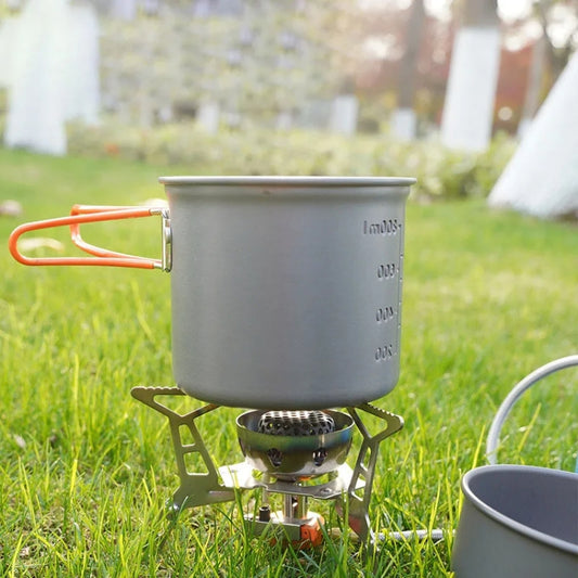 AOTU AT101 2 In 1 Outdoor Camping Cookware Picnic Portable Pot(Green Handle) by AOTU