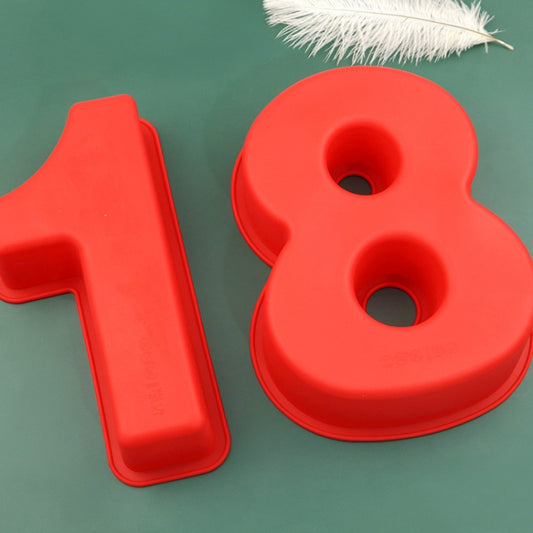 Digital Silicone Cake Baking Mold DIY Making Cookie Mould, Specification: Number 8 by bashfashion