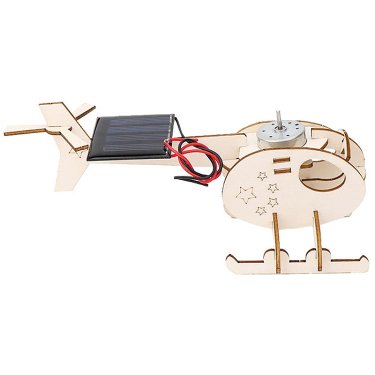 DIY Solar Helicopter Technology Small Production Children Wooden Assembled Aircraft Model by bashfashion