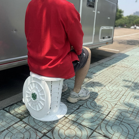 Retractable Portable Travel Toilet Collapsible Stool for Outdoors Fishing Camping With Light White by bashfashion