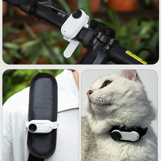 For Insta360 GO 3 / 3S Sunnylife IST-Q9335 Camera Silicone Case Wristband Bicycle Strap Expanding Accessories(Black) by Sunnylife