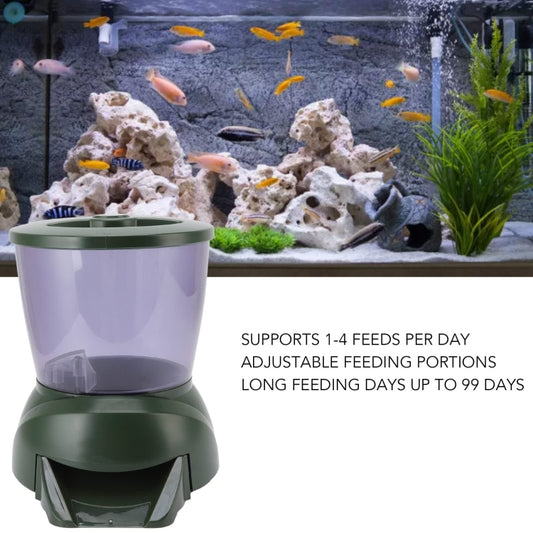 4.25L Aquarium Automatic Feeder Timing Dosing Fish Tank Pond Feeder(Green) by bashfashion