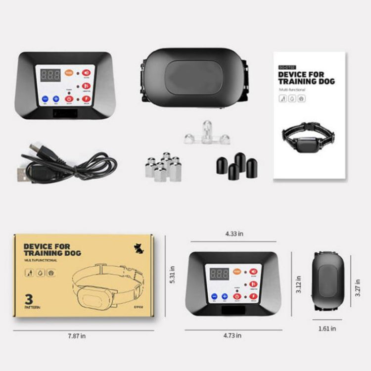 1 Drag 1 Pet Electronic Fence Wireless Dog Trainer Smart Electric Shock Dog Collar(Black) by bashfashion