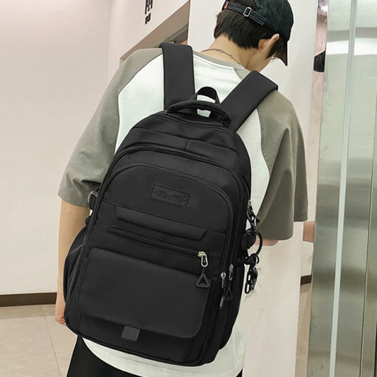 Oxford Cloth Simple Travel Backpack Solid Color Junior High School Students School Bag 45x31x18cm(White) by bashfashion