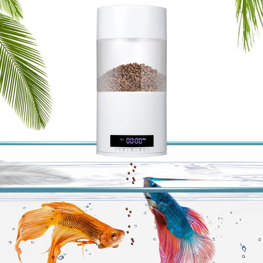 USB Direct Plug / Battery Dual-Use Automatic Fish Feeder Timing Dosing Feeder(White) by bashfashion