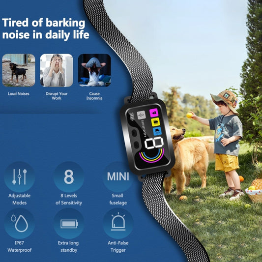 Color Screen Stop Bark Dog Trainer Anti Barking Pet Supplies(Dark Gray) by bashfashion