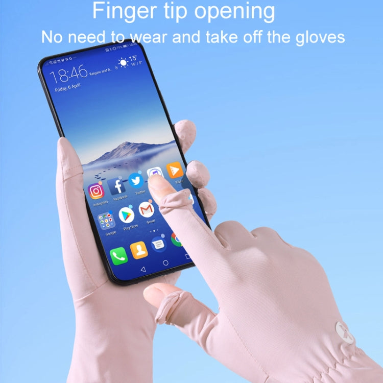 1pair Summer Thin Ice Silk Anti-Slip Sunscreen Sport Riding Finger Gloves, Size: One Size(Gray) by bashfashion