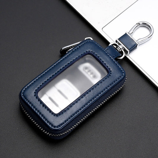 Car Remote Control Universal Visible Zipper Key Case(Royal Blue) by bashfashion