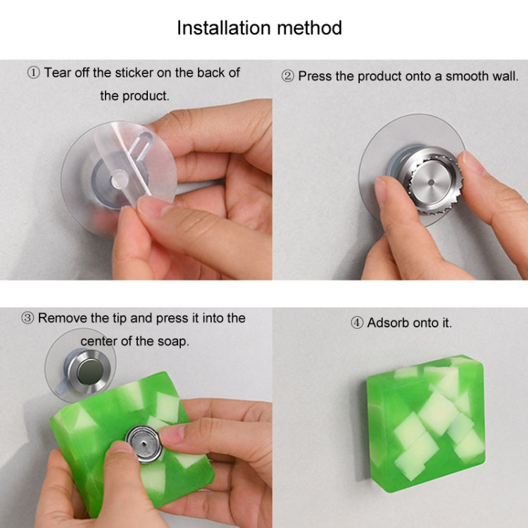 Stainless Steel Magnetic Soap Holder Bathroom Wall Mounted Drainage Nail Free Soap Rack, Model: Cone by bashfashion