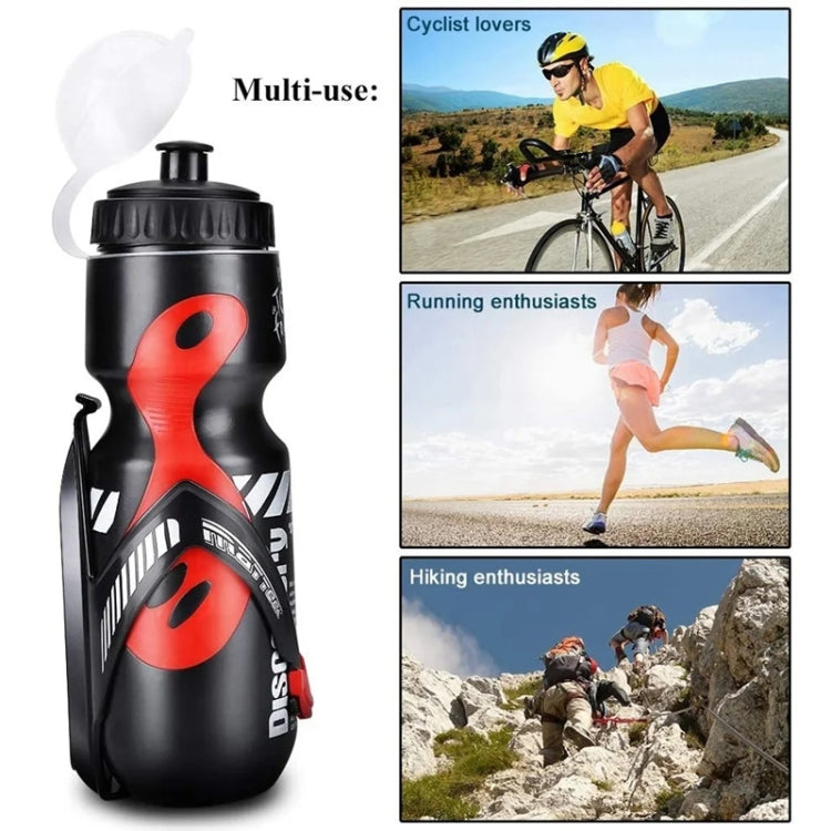 650ml Mountain Bike Water Bottle Set Outdoor Cycling Sports Bottle With V-shaped Holder Cage(Blue) by bashfashion