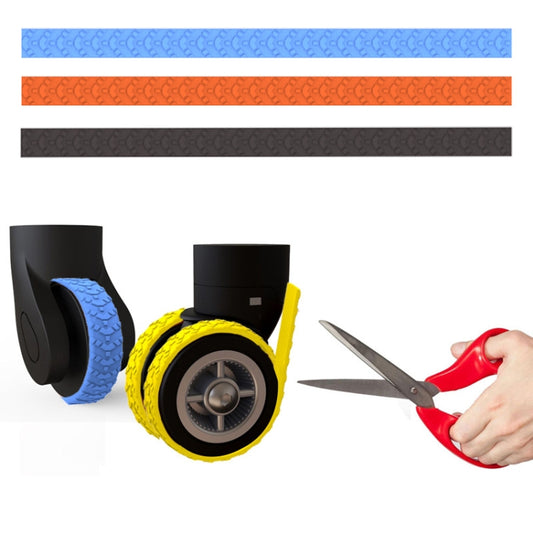 4pcs/ Set Cuttable Trolley Caster Cases Universal Wheel Silent Noise Reducing Silicone Protective Covers(Black) by bashfashion