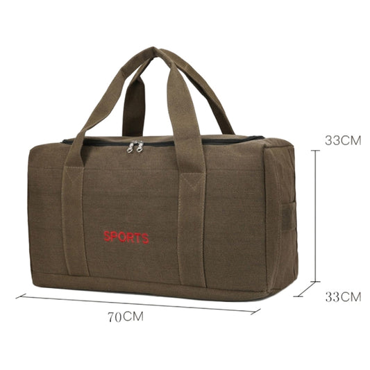 Portable Luggage Bag Canvas Large Capacity Travel Backpack Storage Moving Bag, Size: Plus Large(Khaki) by bashfashion