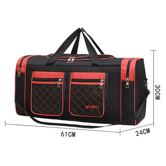 Simple Portable Shoulder Large Capacity Travel Bag Handheld Luggage Bag, Color: Medium Red by bashfashion