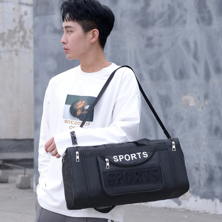 Simple Portable Shoulder Large Capacity Travel Bag Handheld Luggage Bag, Color: Small Black by bashfashion