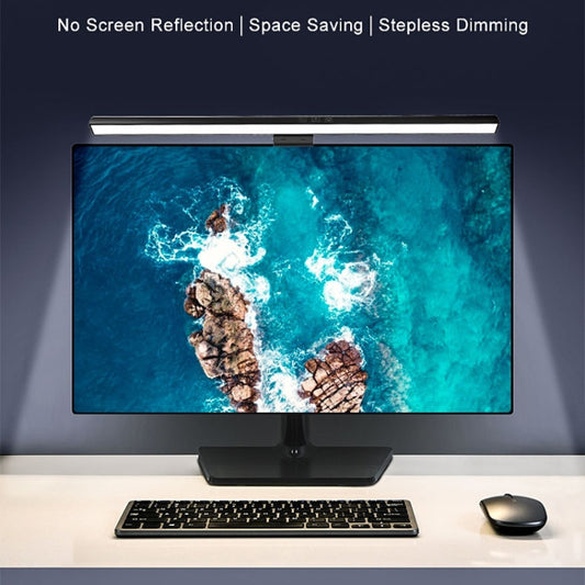 TB-30SA 33cm Timing Dimming Display Asymmetric Working Eye Care LED Desk Lamp Laptop Screen Hanging Light(White) by bashfashion