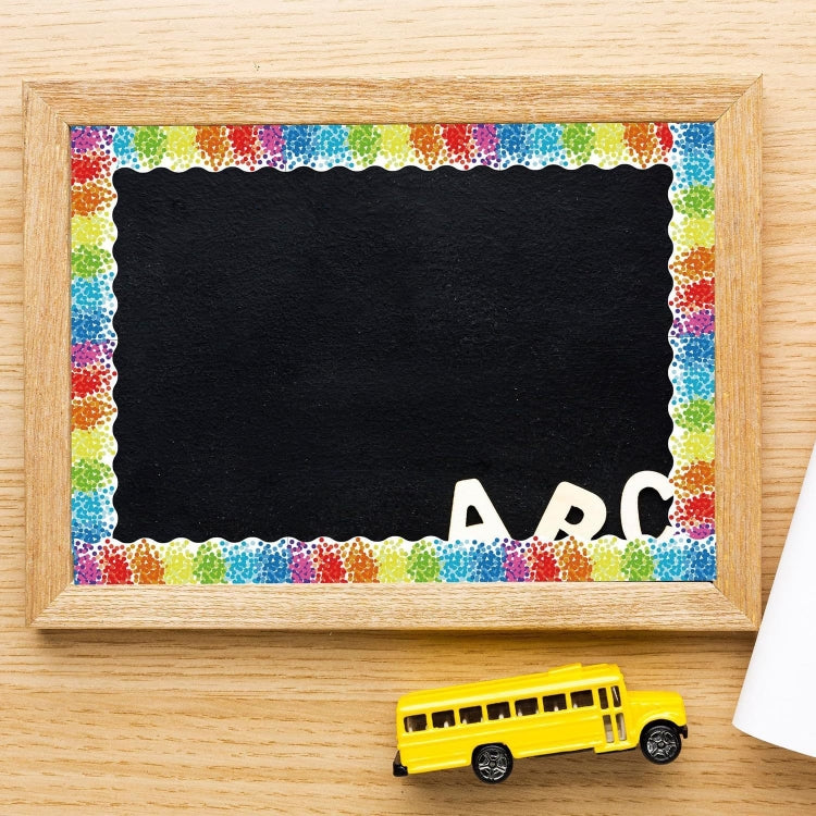 7cm x 11m Colorful Polka Dot Border Stickers Bulletin Board Borders by bashfashion