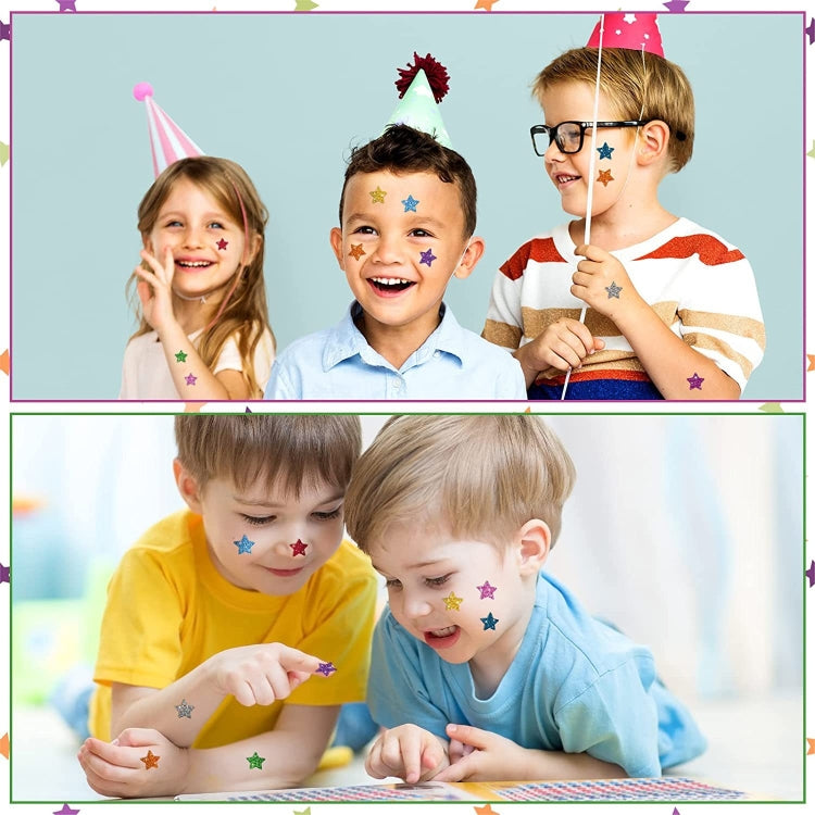 1500pcs / Pack Colorful Glitter Five-pointed Star Stickers Stationery Stickers 125 x 195mm by bashfashion