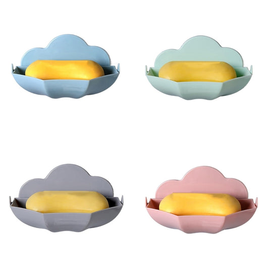 Cloud-shaped Soap Box Drain-free Wall-mounted Cute Soap Rack(Green) by bashfashion