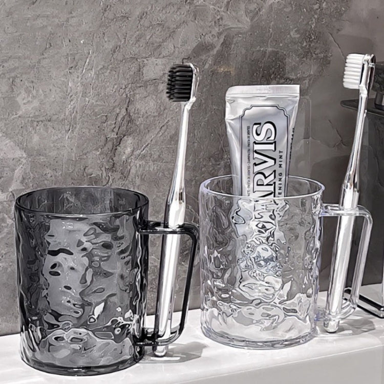 Transparent Water Ripple Mouthwash Cup Household Couple Toothbrush Cup(White) by bashfashion