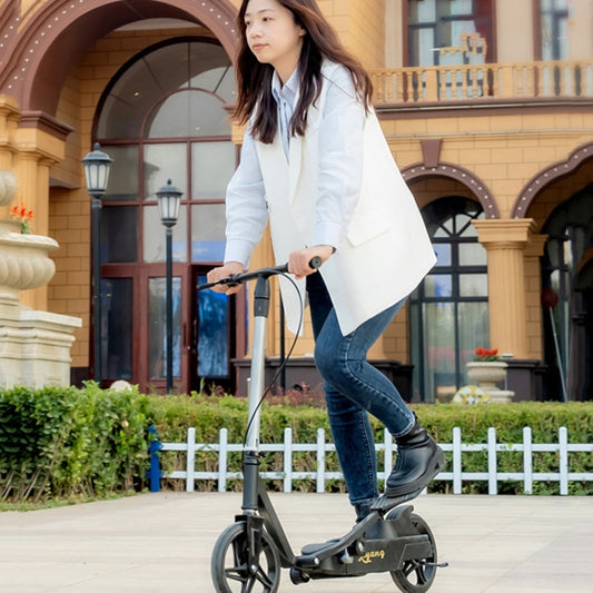 Adult Scooter Two-wheel Mobility Scooter Double Wing Pedal Bike, Model: Folding Black by bashfashion