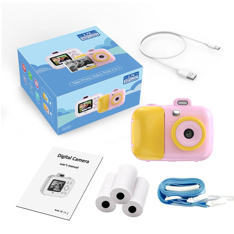 2.4-Inch Smart Digital Kids Thermal Printing Camera With Printing Paper, Color: 503J Pink Fixed Focus by bashfashion
