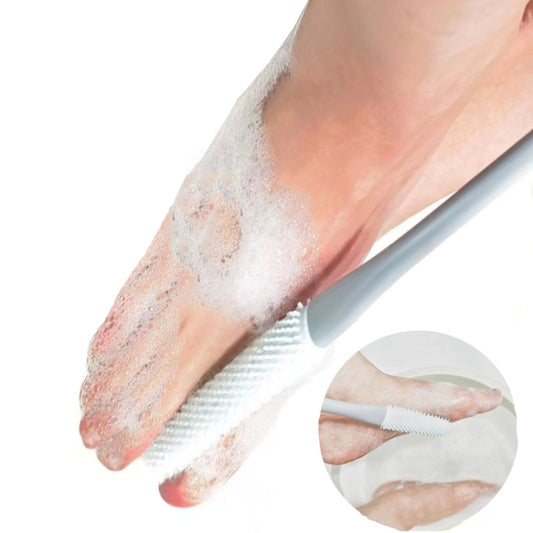 Foot Washing Brush Dry and Wet Toe Cleaning and Anti-Itch Brush, Style: Long Bristle(Pink) by bashfashion