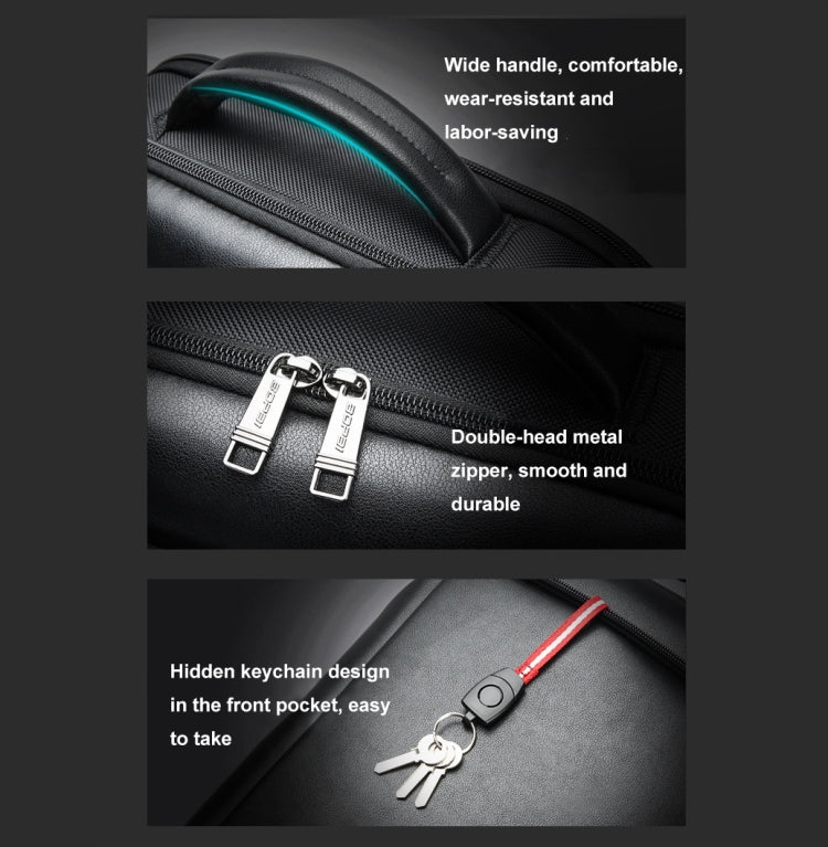 Bopai 61-53111 Large-capacity Waterproof Business Laptop Backpack With USB+Type-C Port(Black) by Bopai