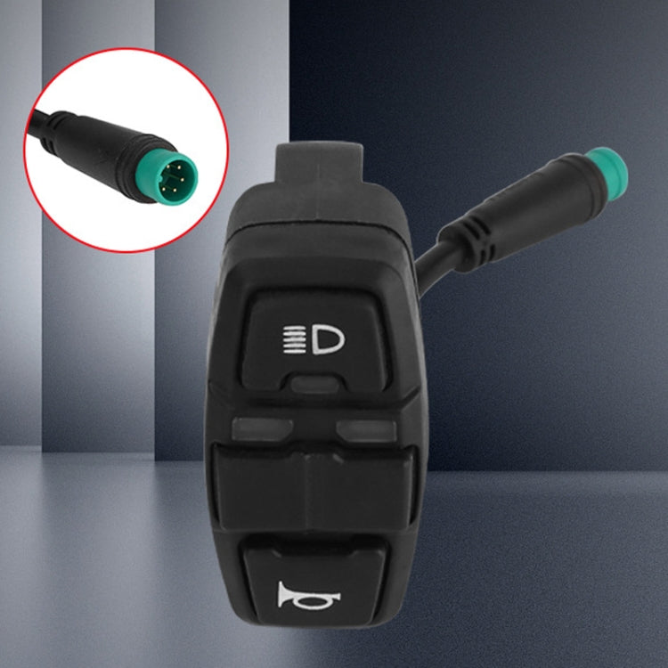 For KUGOO M5 AIMITE Electrical Scooter Horn Headlight Steering Control Three Function Switch(Black) by AIMITE