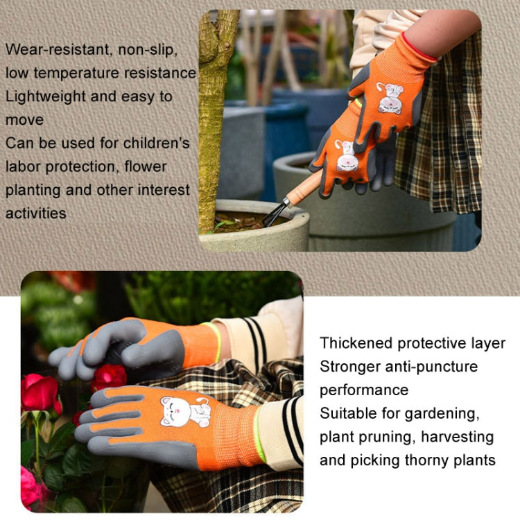 1pair TPE Children Cartoon Gloves Hamster Parrot Anti-scratch Bite Student Gardening Protective Anti-slip Wear-resistant Gloves, Size: M Yellow by bashfashion