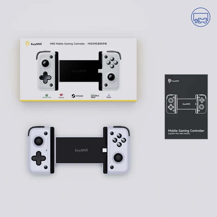 EasySMX M05 Mobile Gaming Controller For Type-C Mobile Phones And IPhone 15 Series With Hall Trigger(Black White) by EasySMX